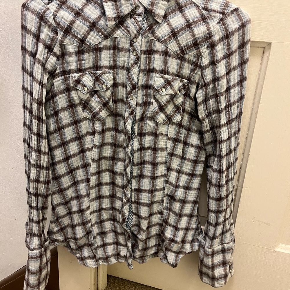 Roper Plaid Snap Button Up Shirt